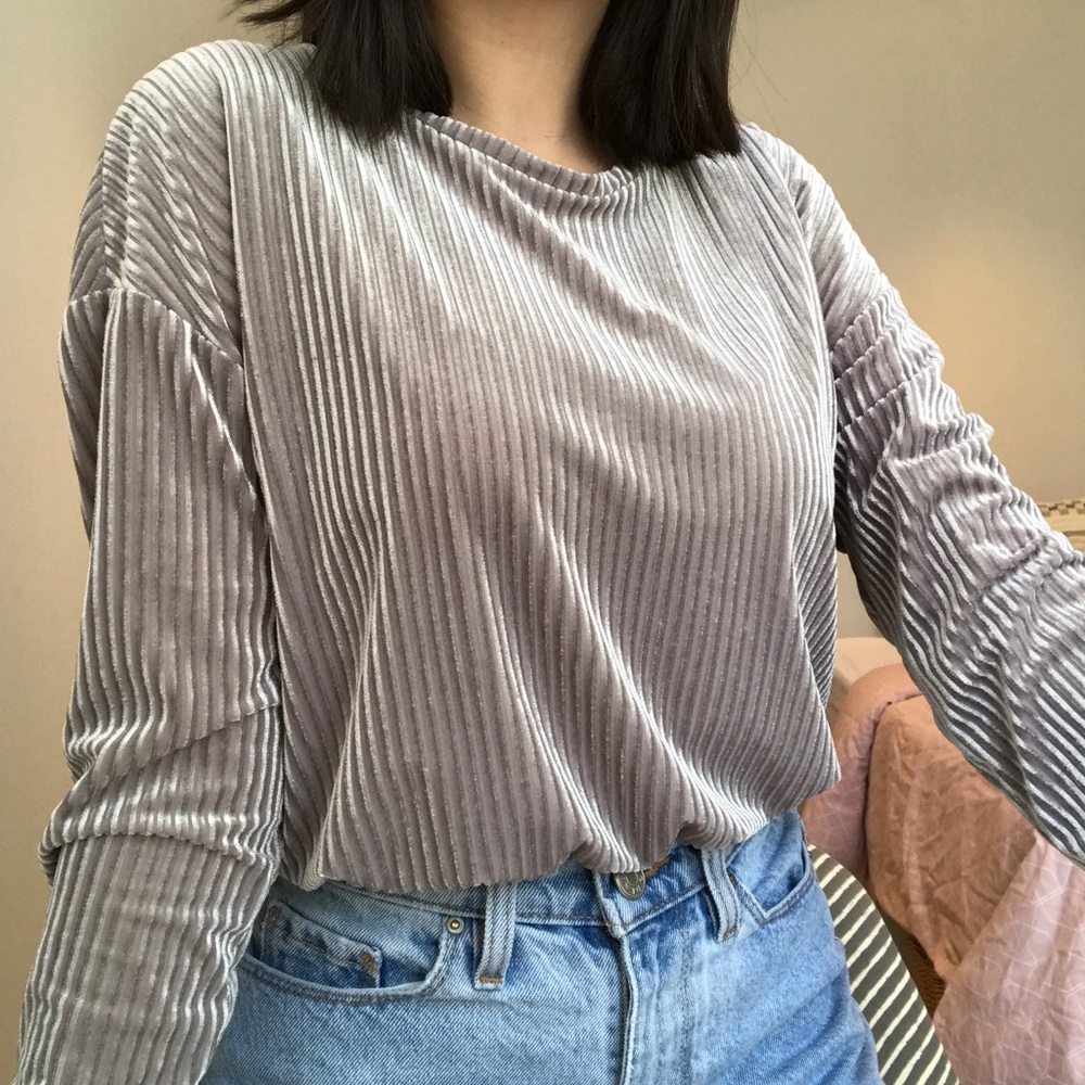 ZARA silver crop top